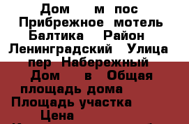 Дом 140 м2 пос. Прибрежное (мотель Балтика) › Район ­ Ленинградский › Улица ­ пер. Набережный › Дом ­ 4 в › Общая площадь дома ­ 140 › Площадь участка ­ 700 › Цена ­ 8 500 000 - Калининградская обл., Калининград г. Недвижимость » Дома, коттеджи, дачи продажа   . Калининградская обл.